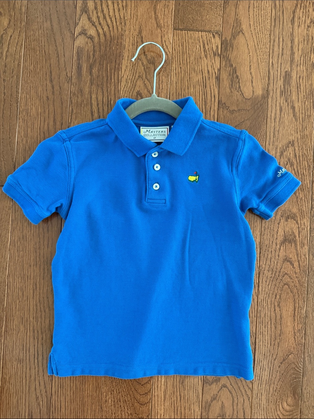 Masters Cobalt Blue 100% Cotton Polo with Embroidered Flagged Logo, size 4T